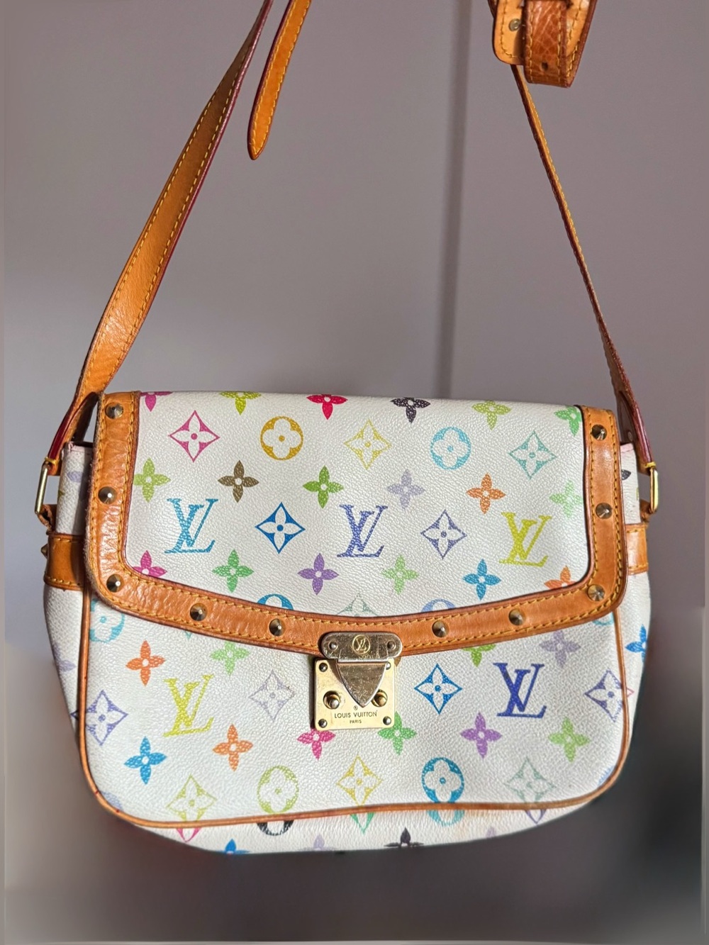 Authentic - Louis Vuitton x Takashi Murakami - Sologne Monogram Shoulder Bag